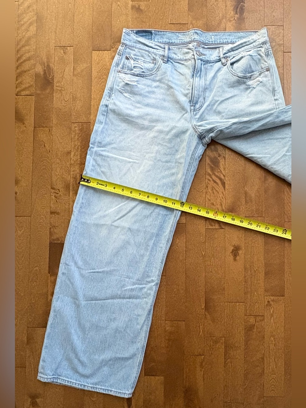 American Eagle Low-Rise Skater Jean Light Wash Wide Leg Jeans – Women's 12 R - Picture 8 of 9
